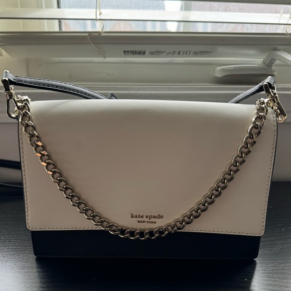 Kate Spade Black And White Should/Crossbody Purse - Picture 1 of 6